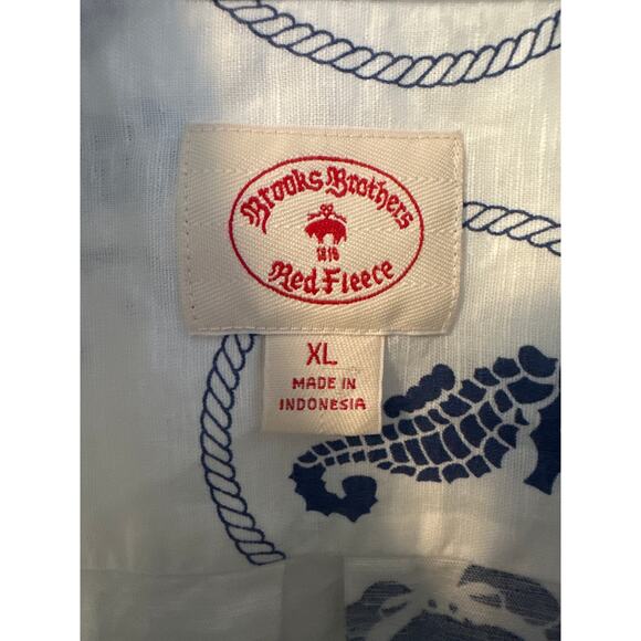 Brooks brother red tag vintage summer resort XL NWT 100% linen & Cotton bland - Picture 6 of 13